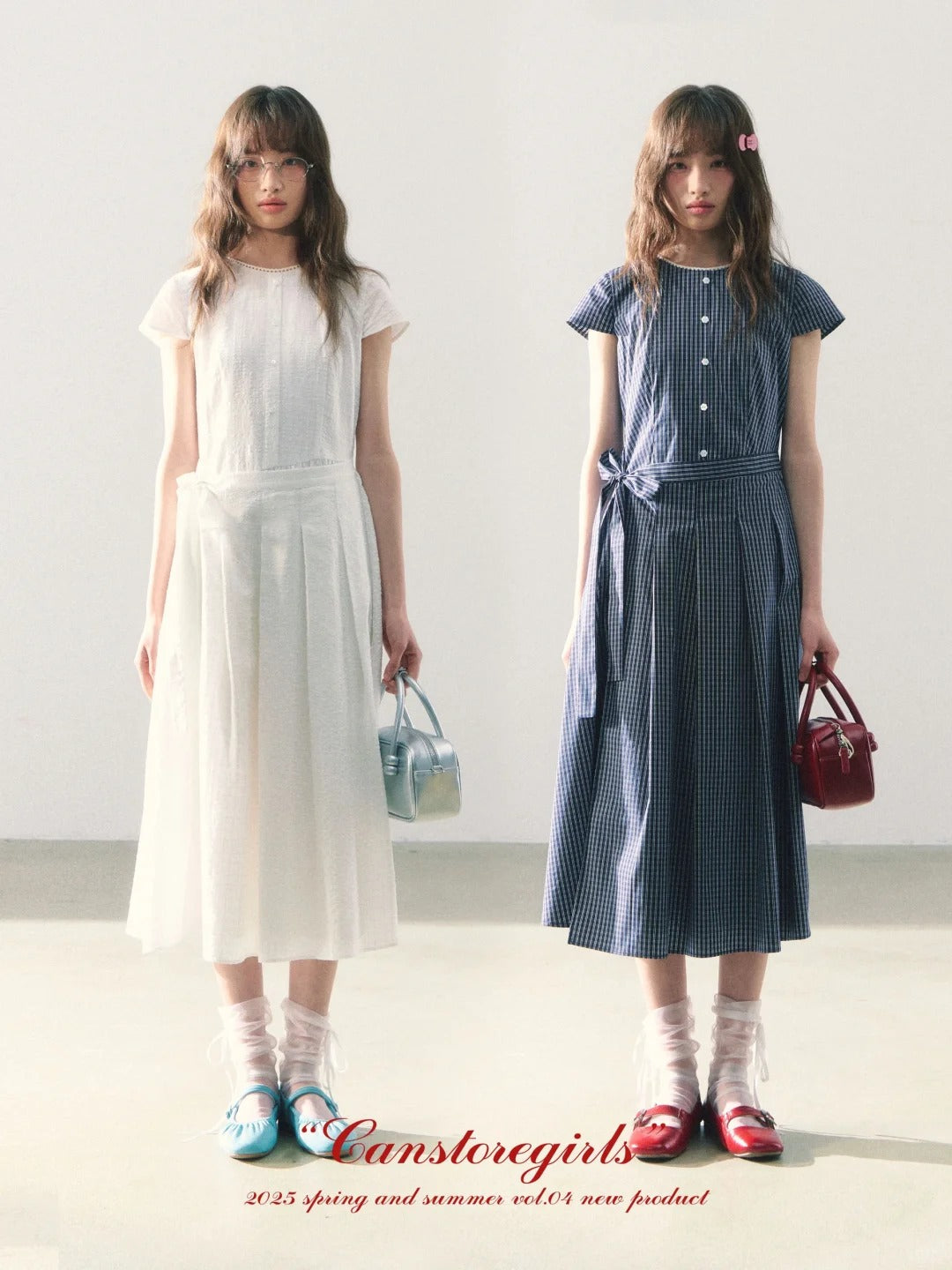 罐头粪便 - Summer Picnic Gingham Mini Dress – Short Sleeves & Waist Tie Detail