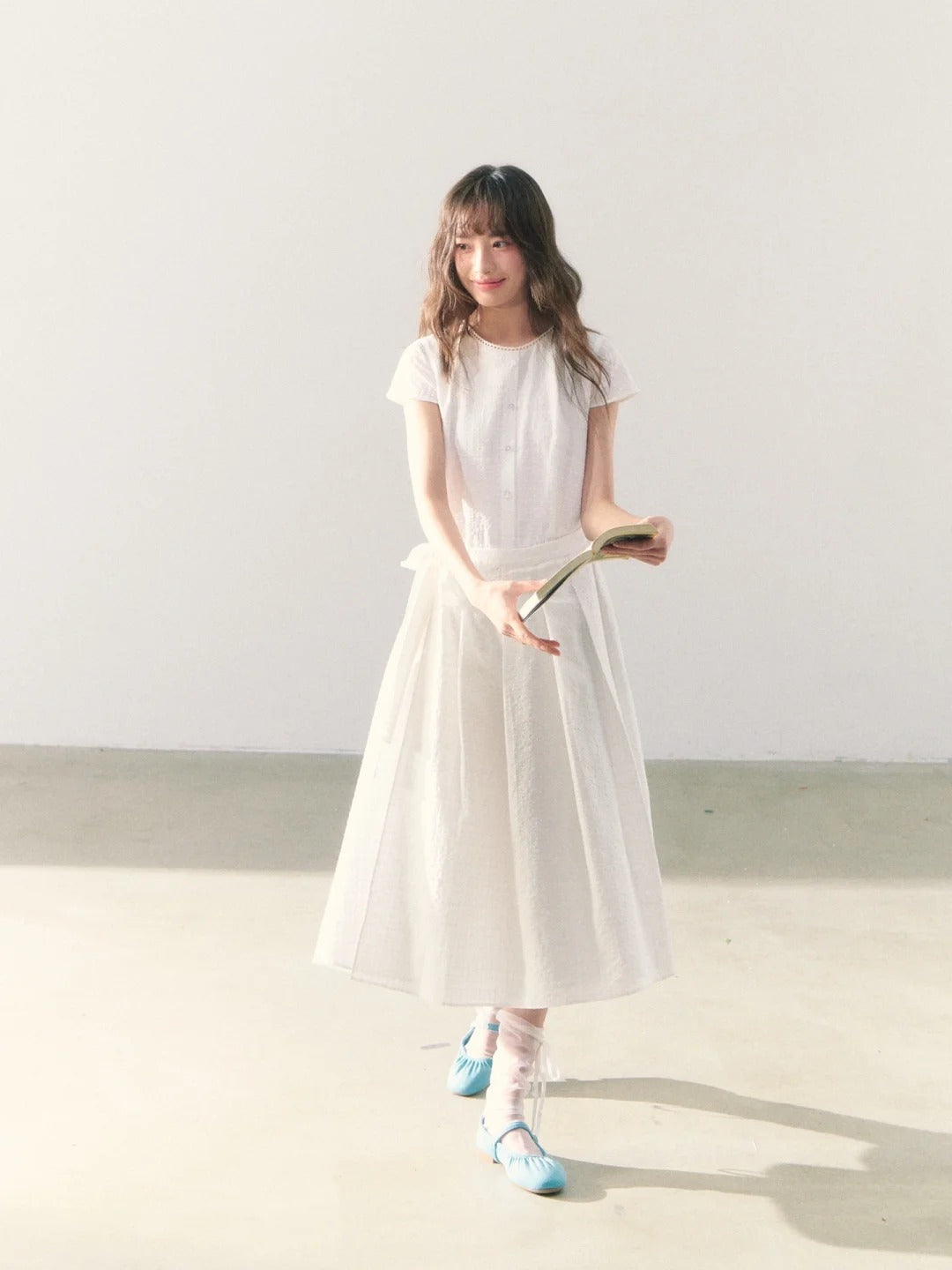 罐头粪便 - Summer Picnic Gingham Mini Dress – Short Sleeves & Waist Tie Detail