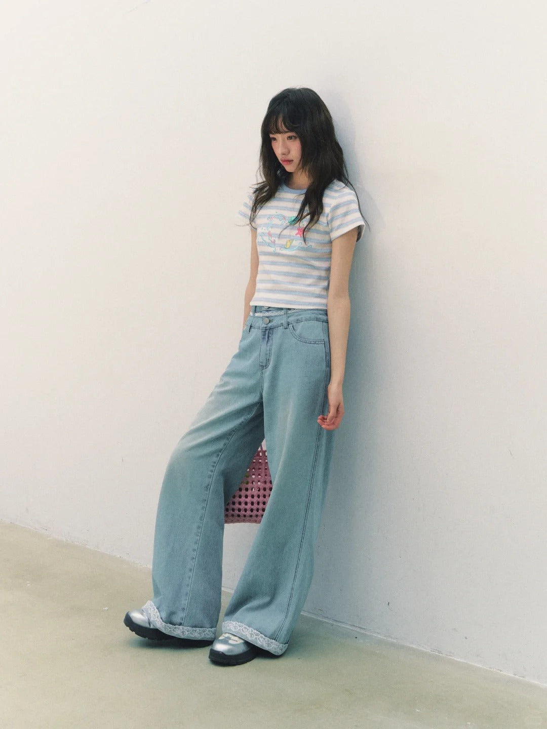 罐头士多所 - 轻吻盛夏 Lace Whisper Wide-Leg Pants
