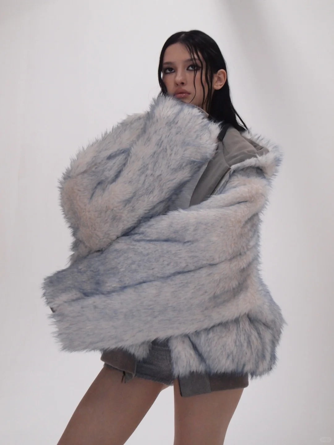 Muirgen - Frostbyte Faux Fur Bomber — Dual-Sided Suede Streetwear Jacket
