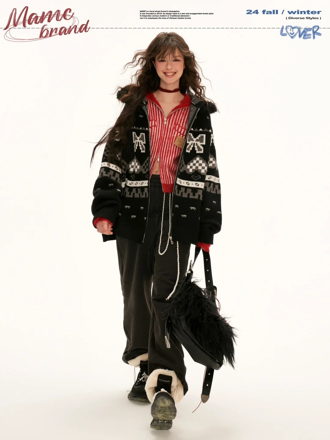 MAMC - "Black Urban Bow" Cardigan