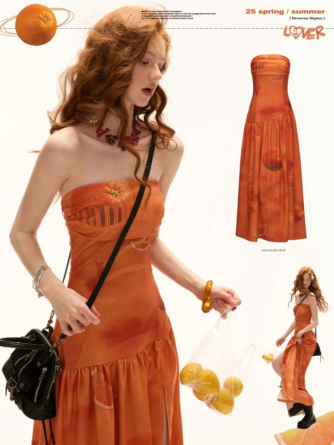 MAMC - Citrus Escape Strapless Dress