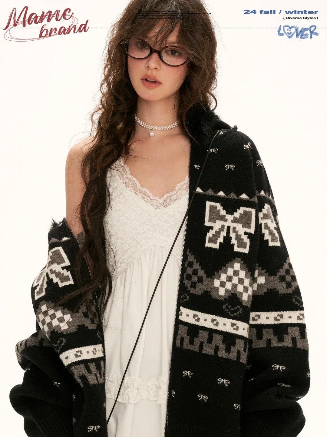 MAMC - "Black Urban Bow" Cardigan