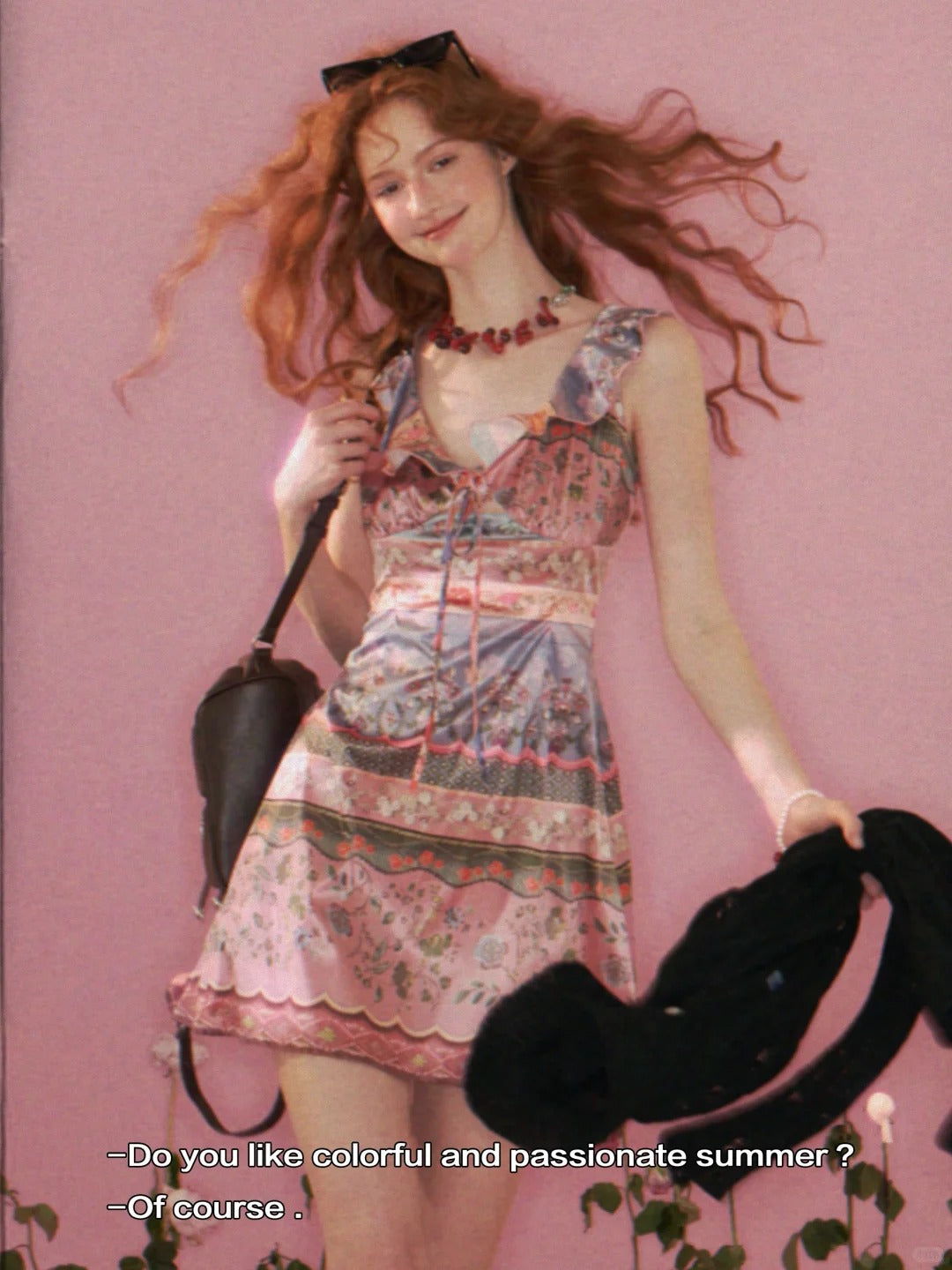 MAMC - Ruffled Floral Stripe Mini Dress – Sweet Pink Waist-Cinched Summer Fit