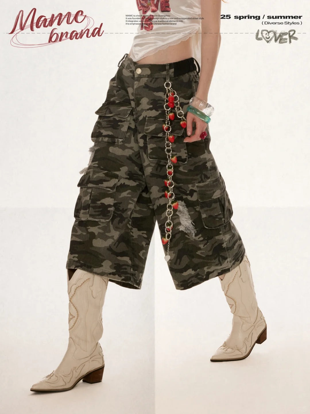 MAMC - Camo Utility Denim Shorts
