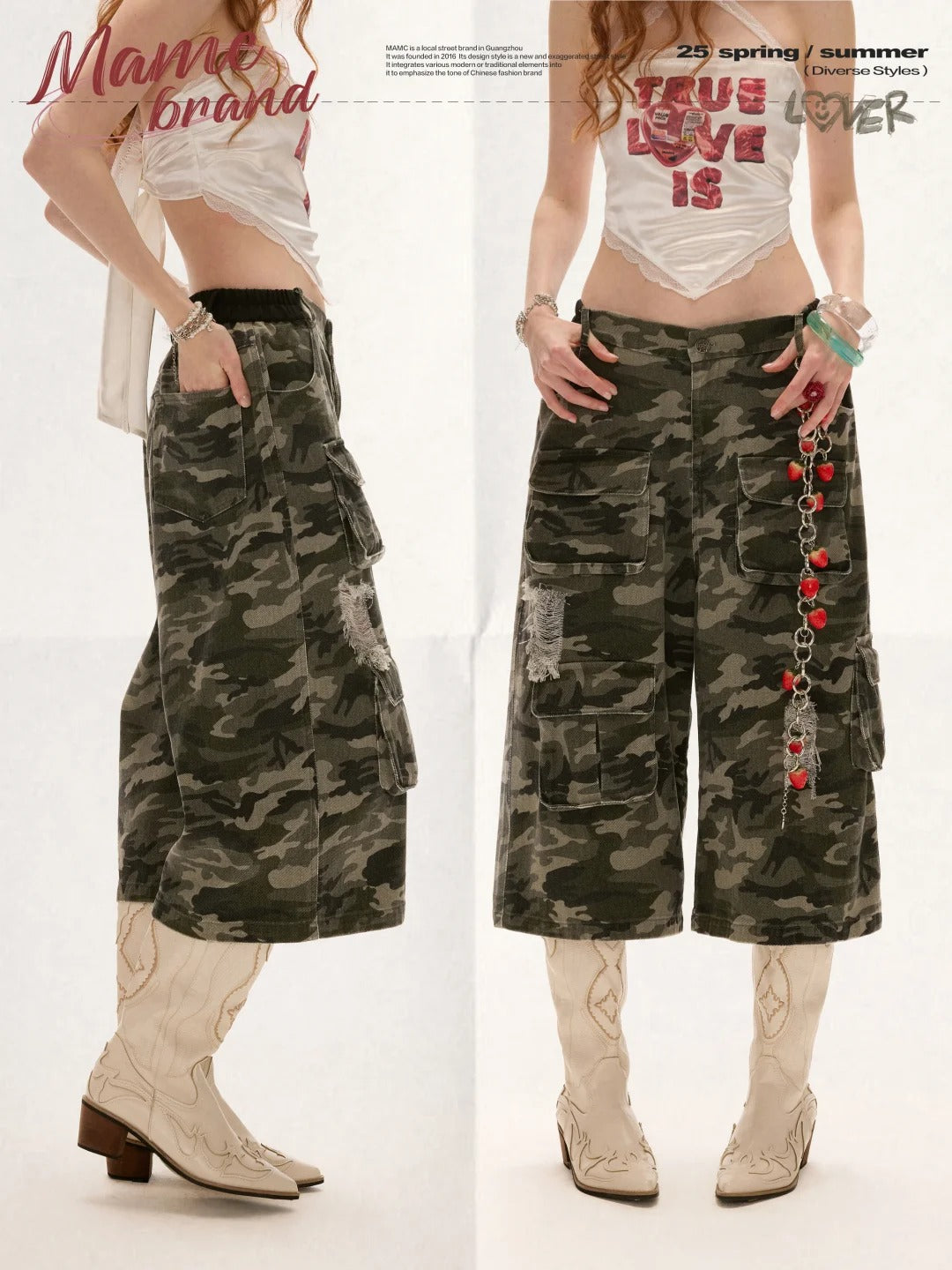 MAMC - Camo Utility Denim Shorts