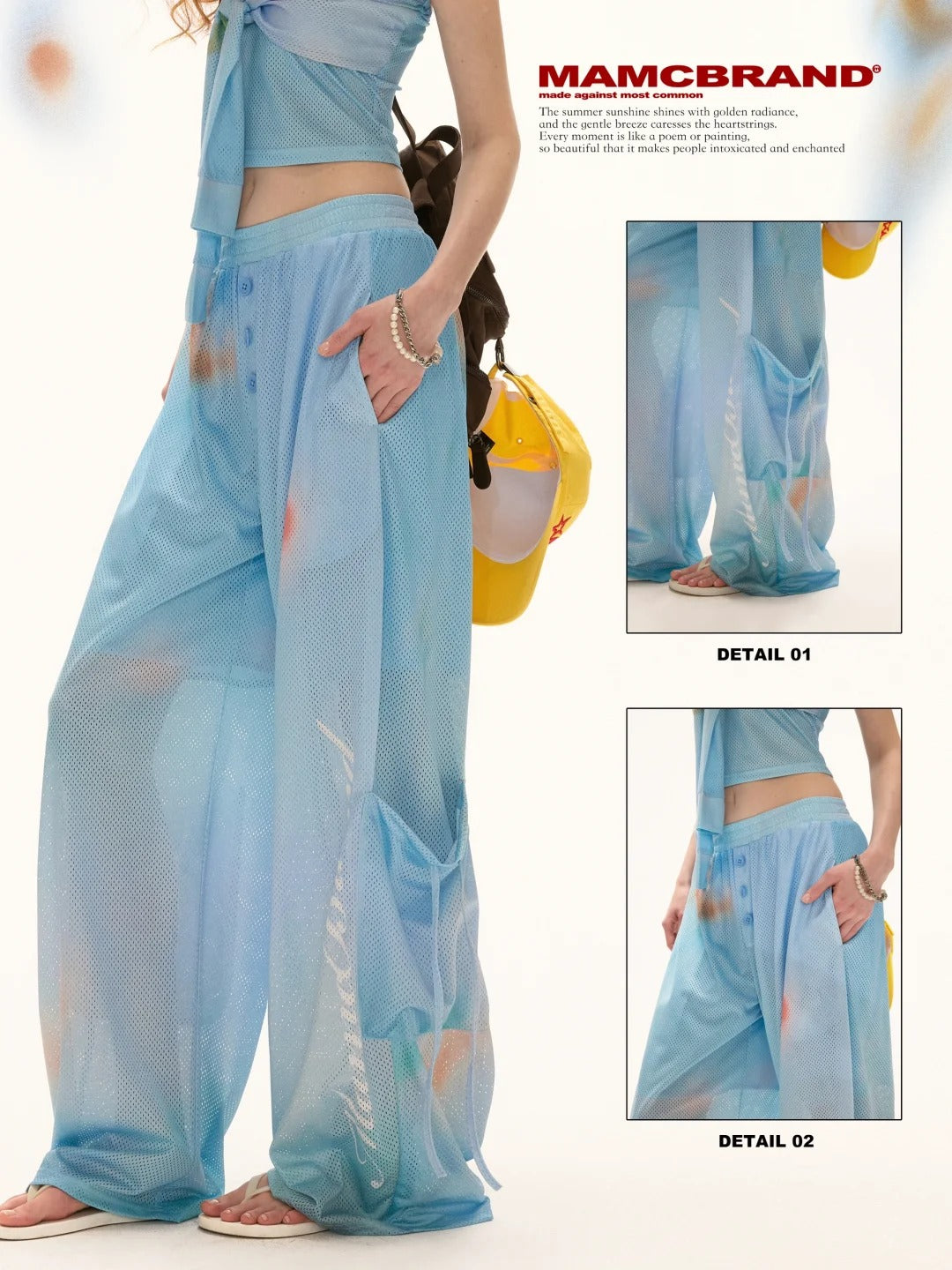 MAMC - Tie-Die Phantom Blossom Crop Top & Casual Pants
