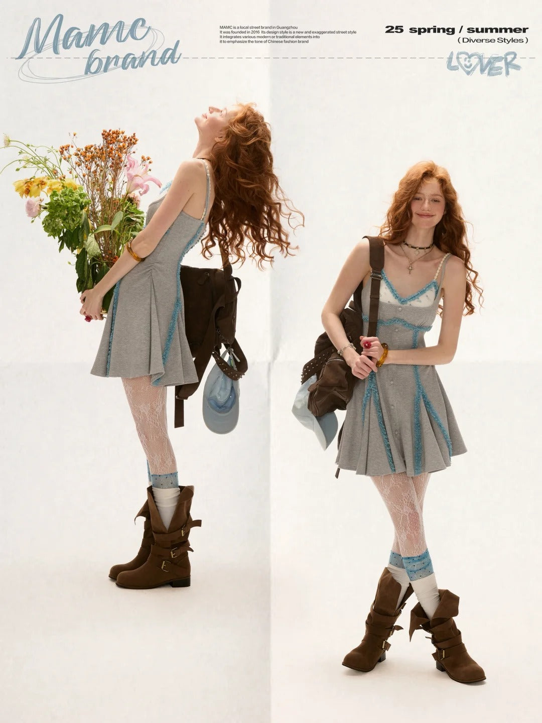 MAMC - Artsy Grey Summer Ruffle Dress