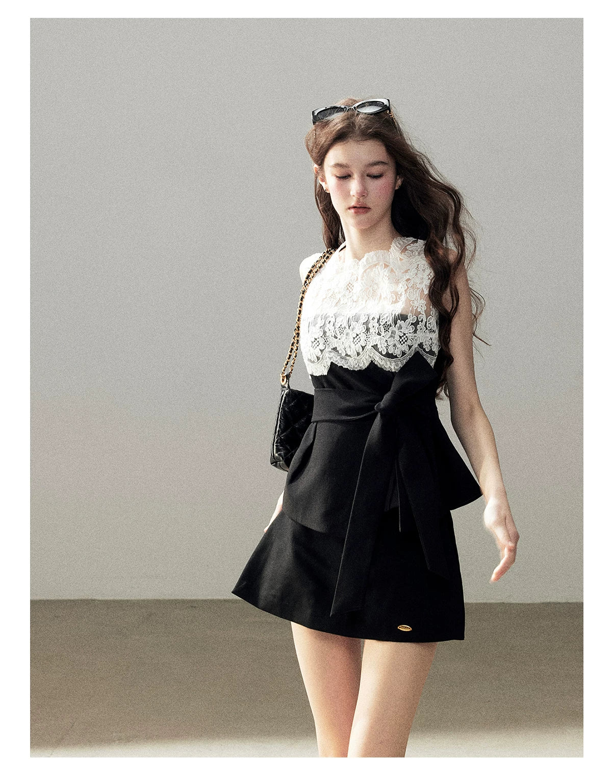 "The Quiet Strength" Black Iris Lace Sleeveless Crop Top