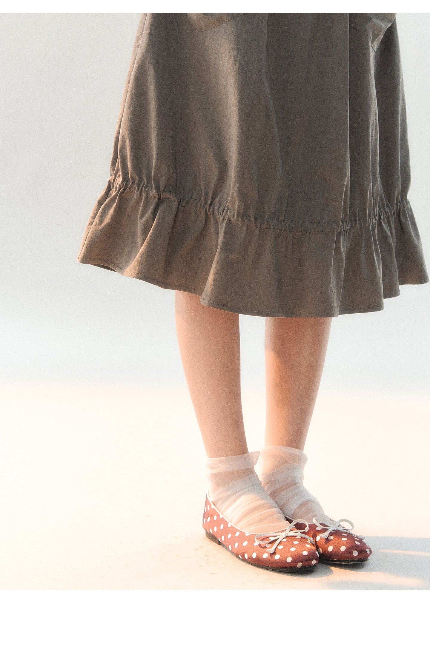 170726C "Sage Meadow" Grey Green Lace Pocket Culotte Skirt