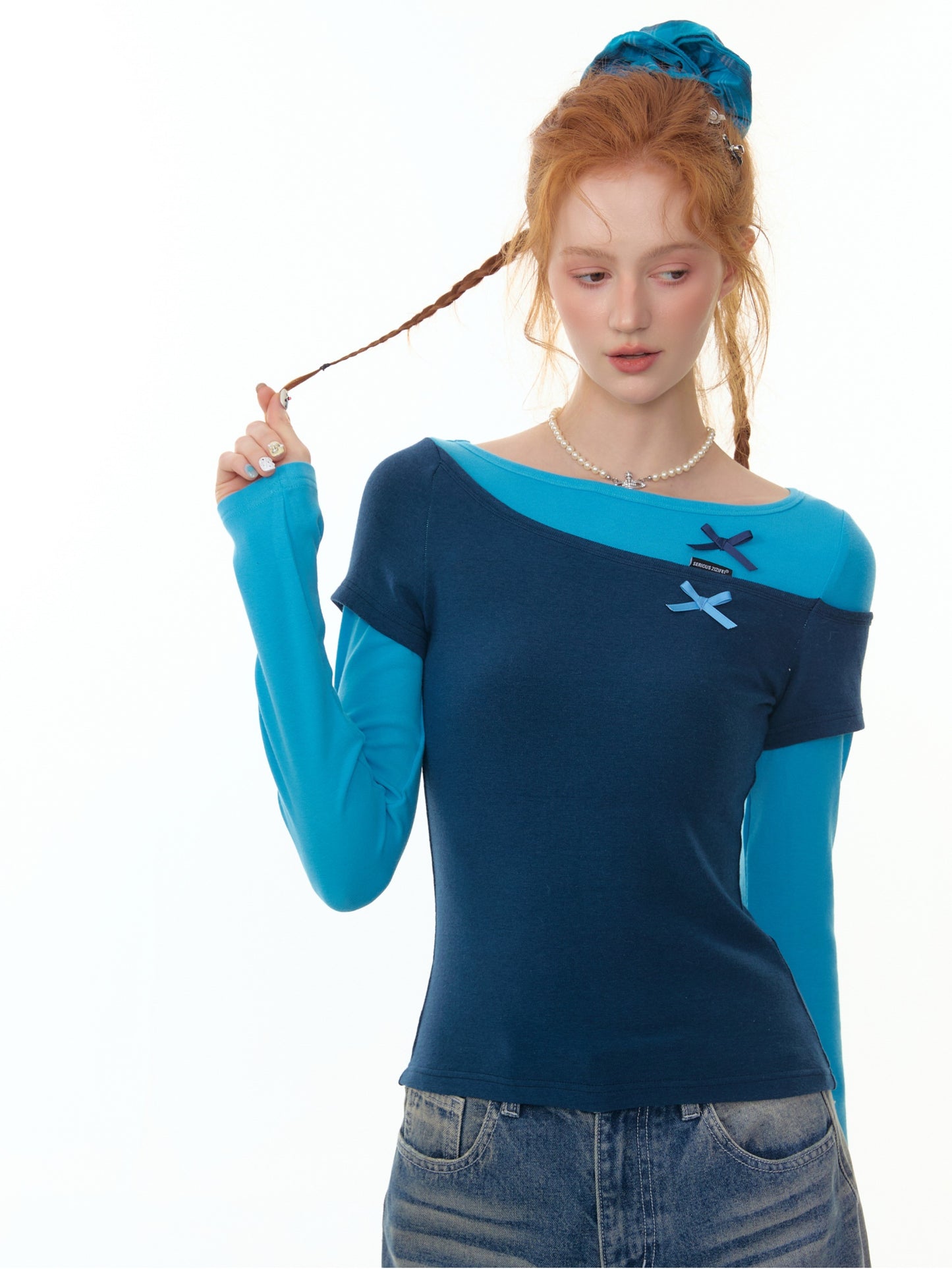 ZiziFei - Deconstructed Faux Two-Piece Knit Top