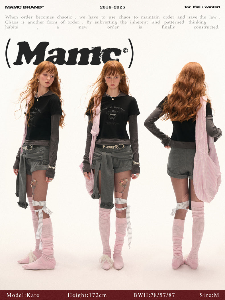 MAMC - Gray Tie-Waist Shorts