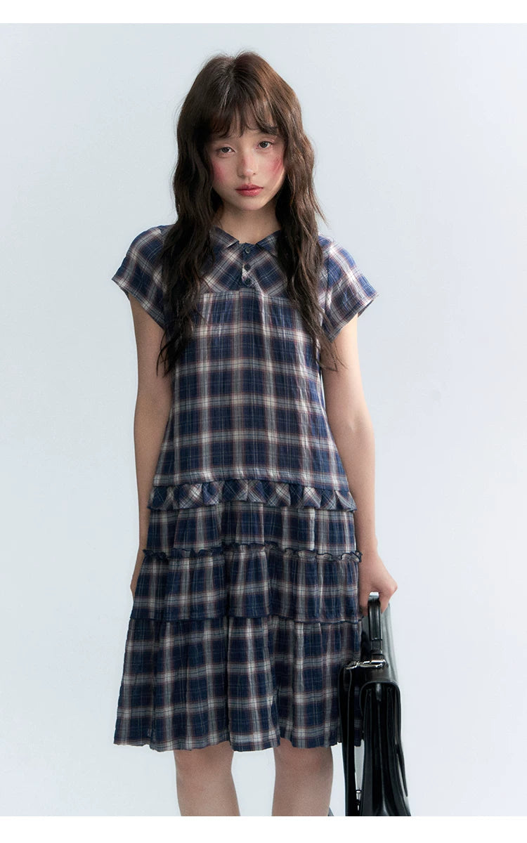 "Weekend Diary" Ruffle Tiered Polo Midi Dress