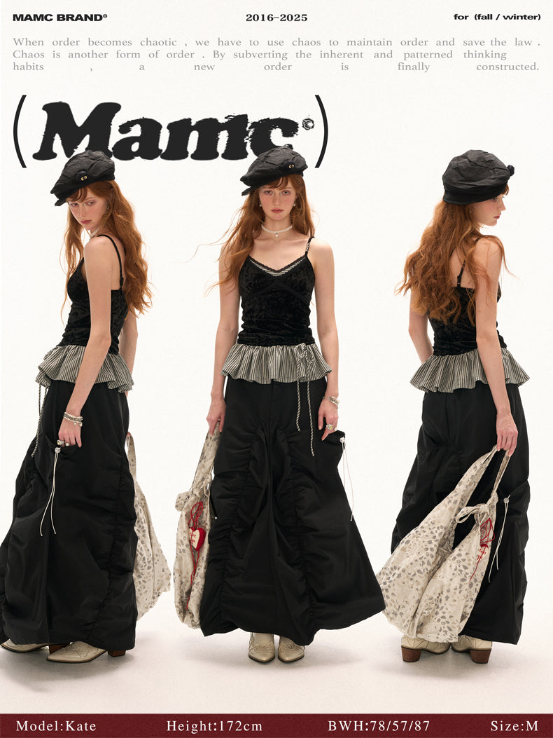 MAMC - Black Velvet Faux Two-Piece Tank Top