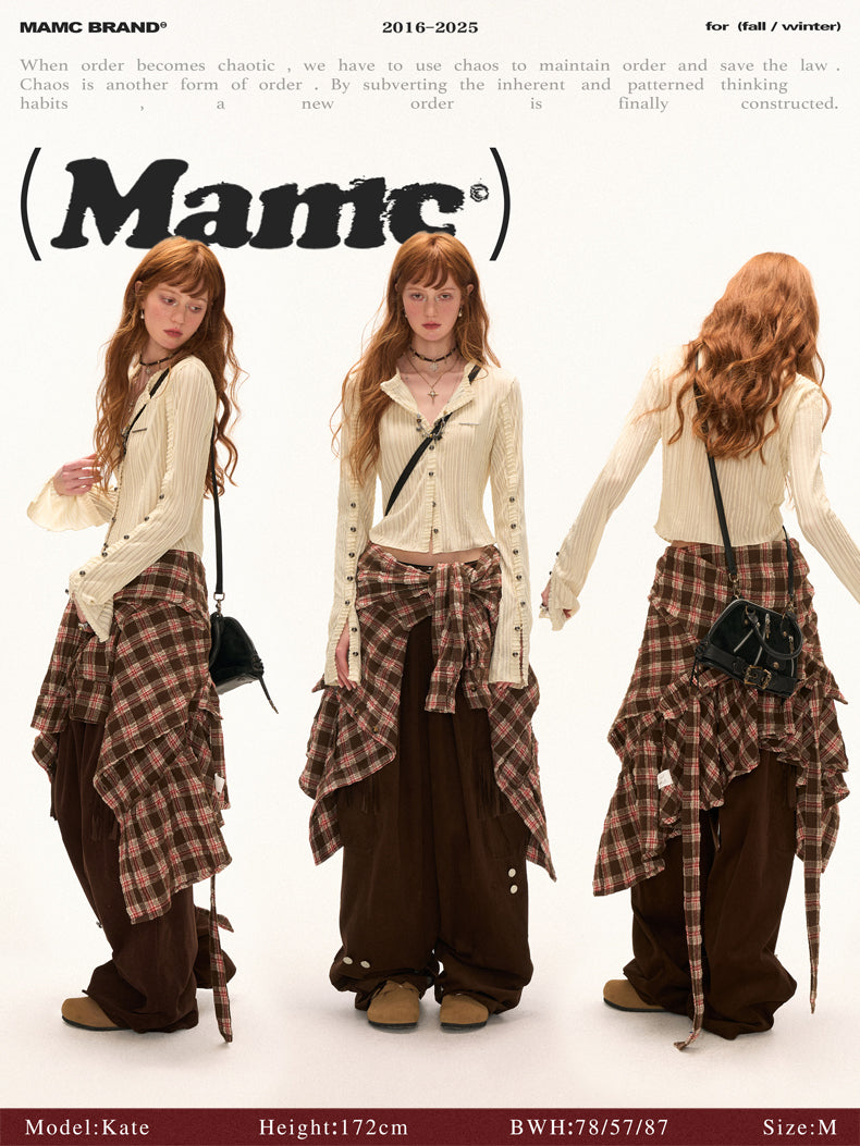 MAMC - Striped Knit Multi-Button Cardigan