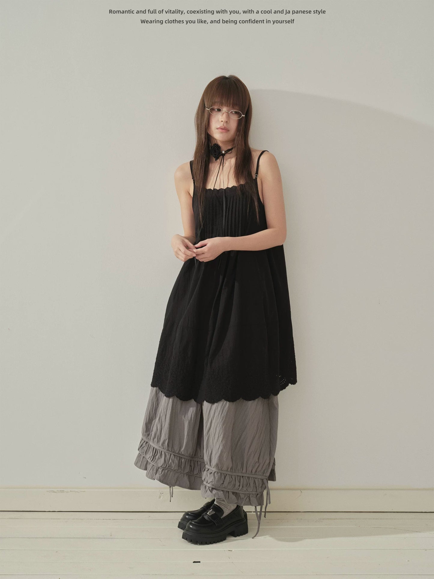 "Lace Whisper" Black Layering Lace Cami Top