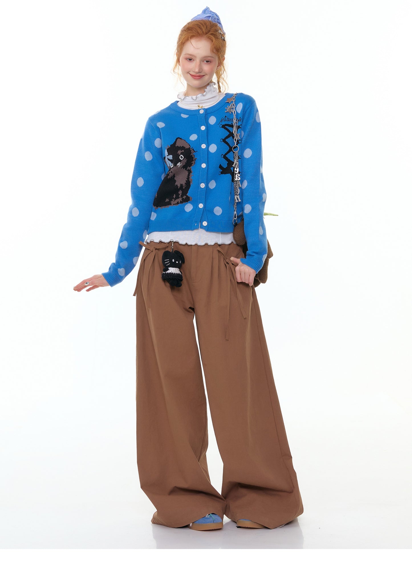 ZiziFei - "Paper Doll Magic" Wide-Leg Ribbon Pants