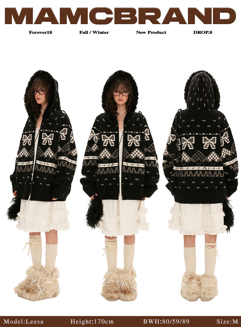 MAMC - "Black Urban Bow" Cardigan