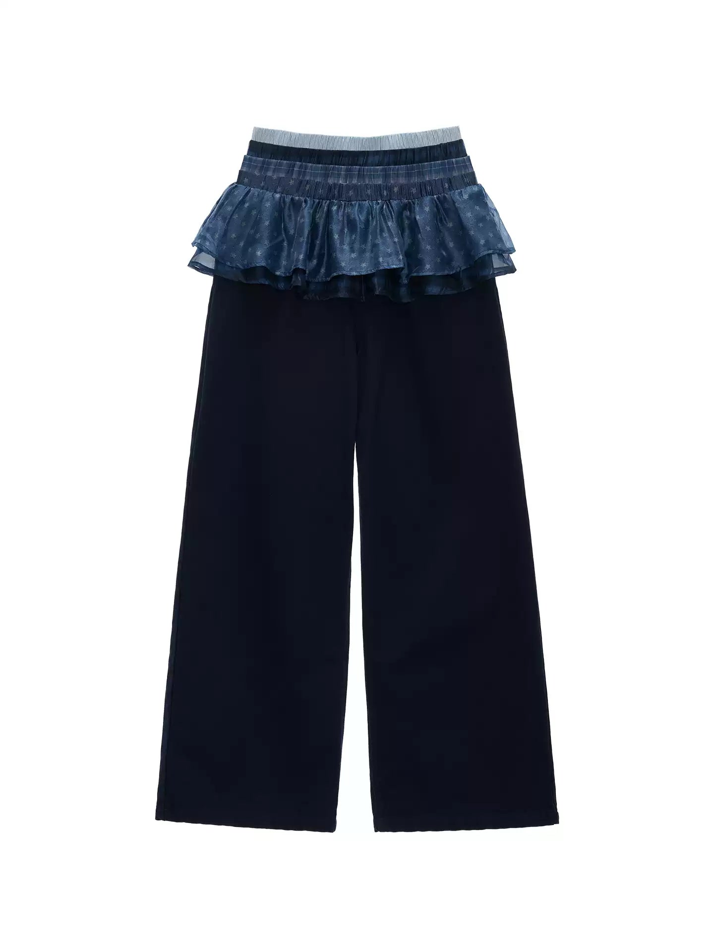 MAMC - Blue Layered Waist Wide-Leg Pants