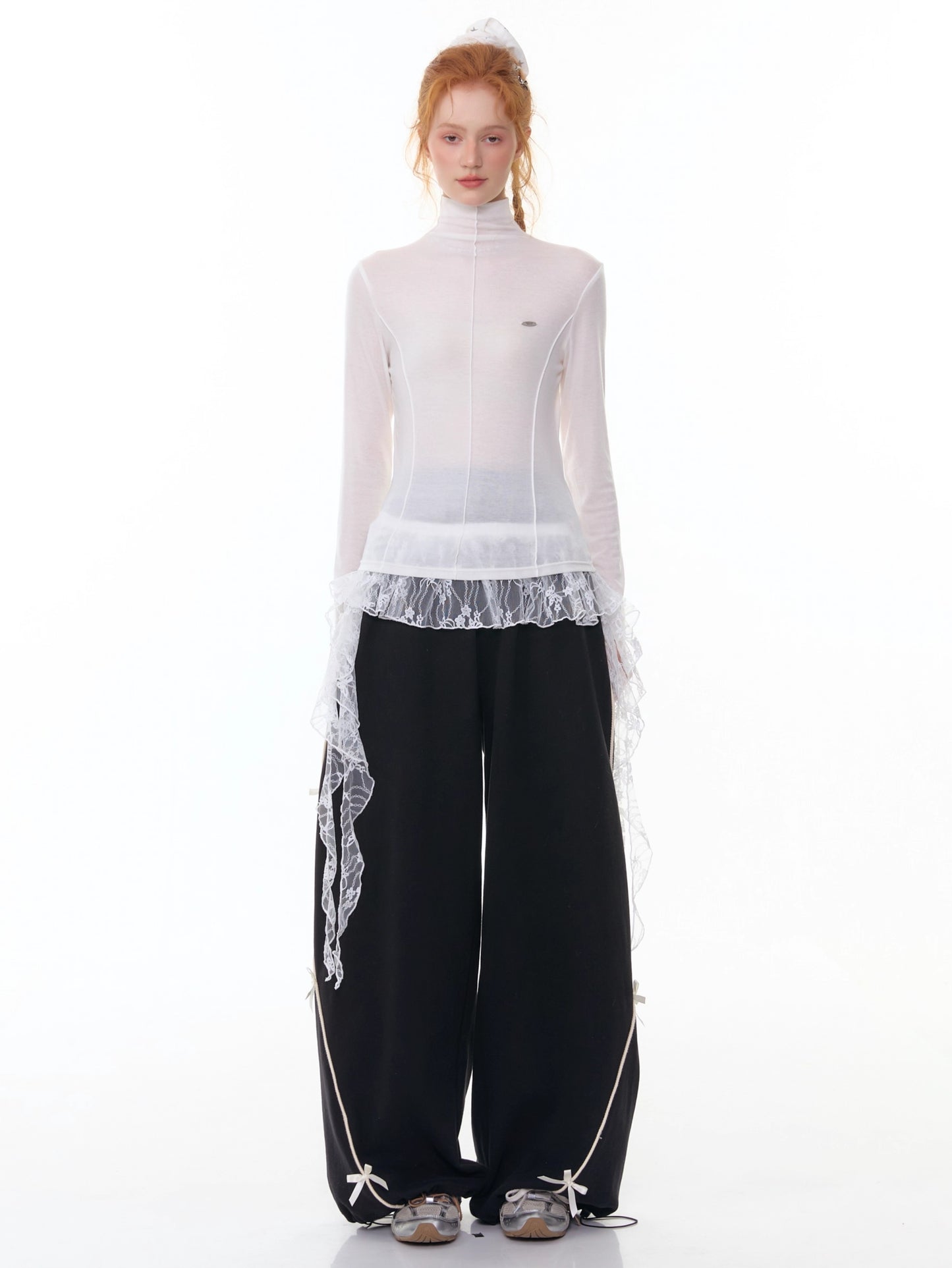 ZiziFei - Sweet Ribbon-Drawstring Jogger Pants