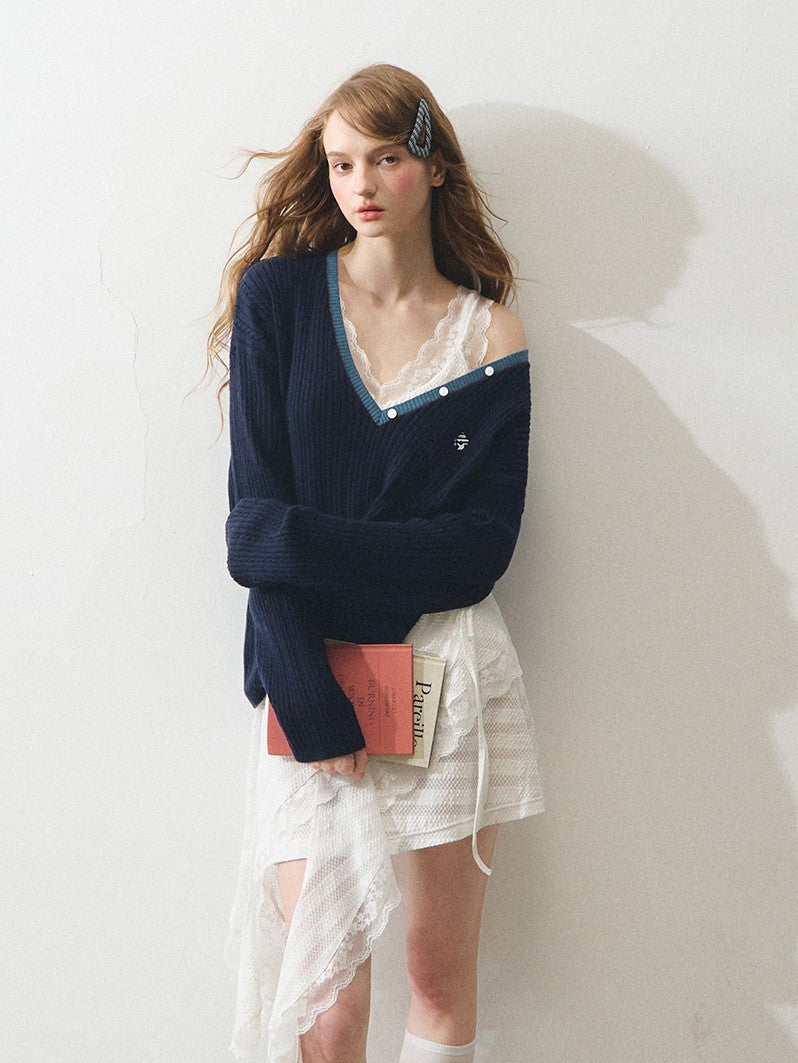 "自由的午后" Afternoon Ease Knit & Slip Dress Set