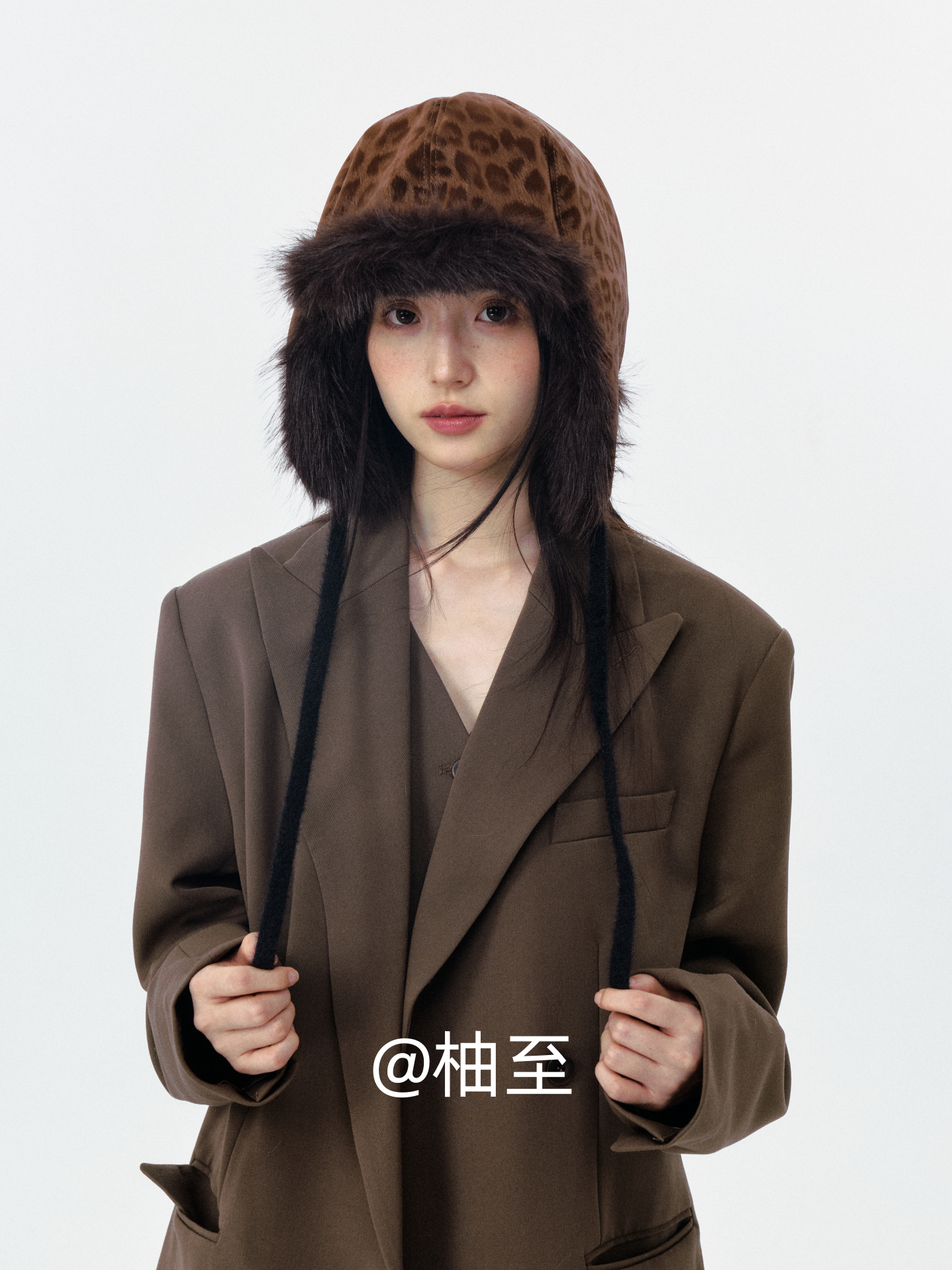 Mocha Brown Leopard Print Trapper Hat – Plush Ear-Flap Winter Hat