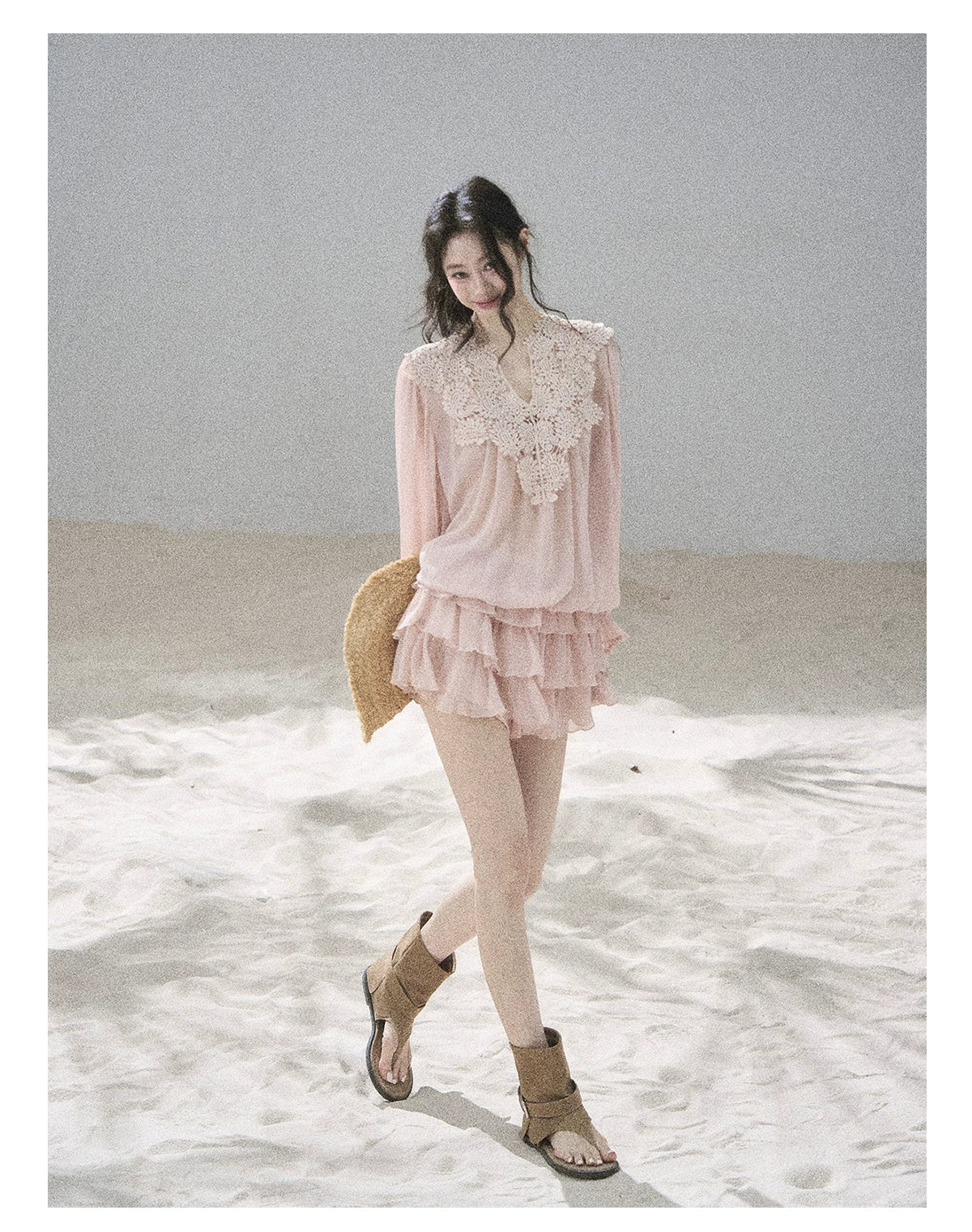 "Flowers on the Breeze" Blush Pink Top & Mini Skirt Two-Piece Set