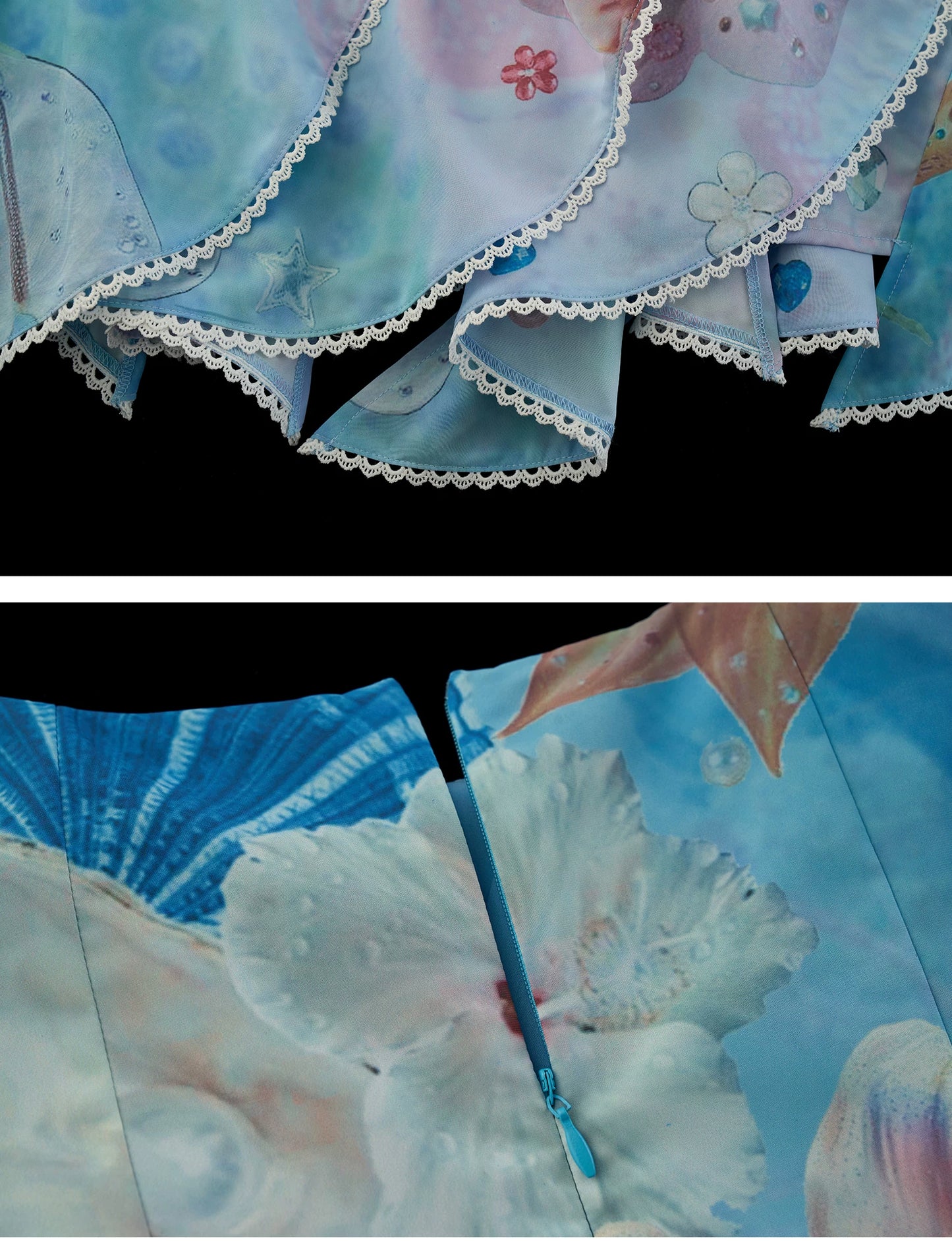 "Ocean Bloom Mood" Layered Dress WE911