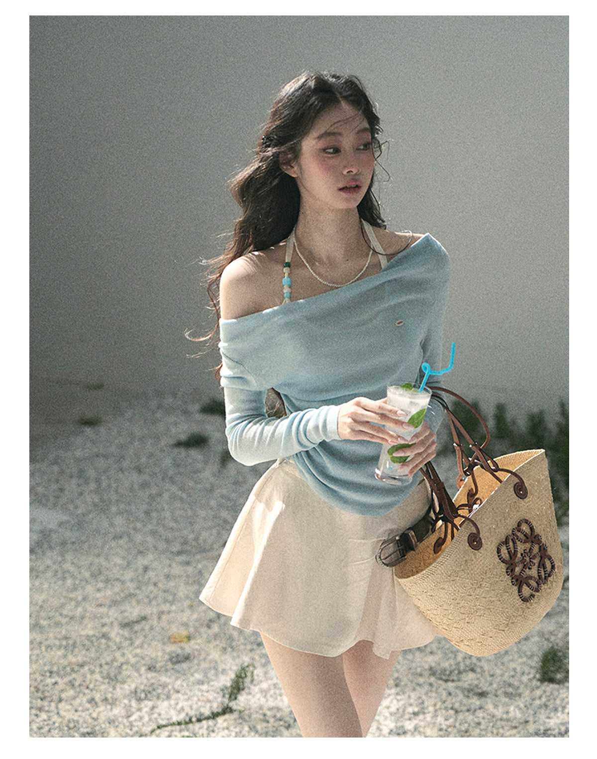 “Sugar Frost Diaries” Crystal Blue Layered Halter Top