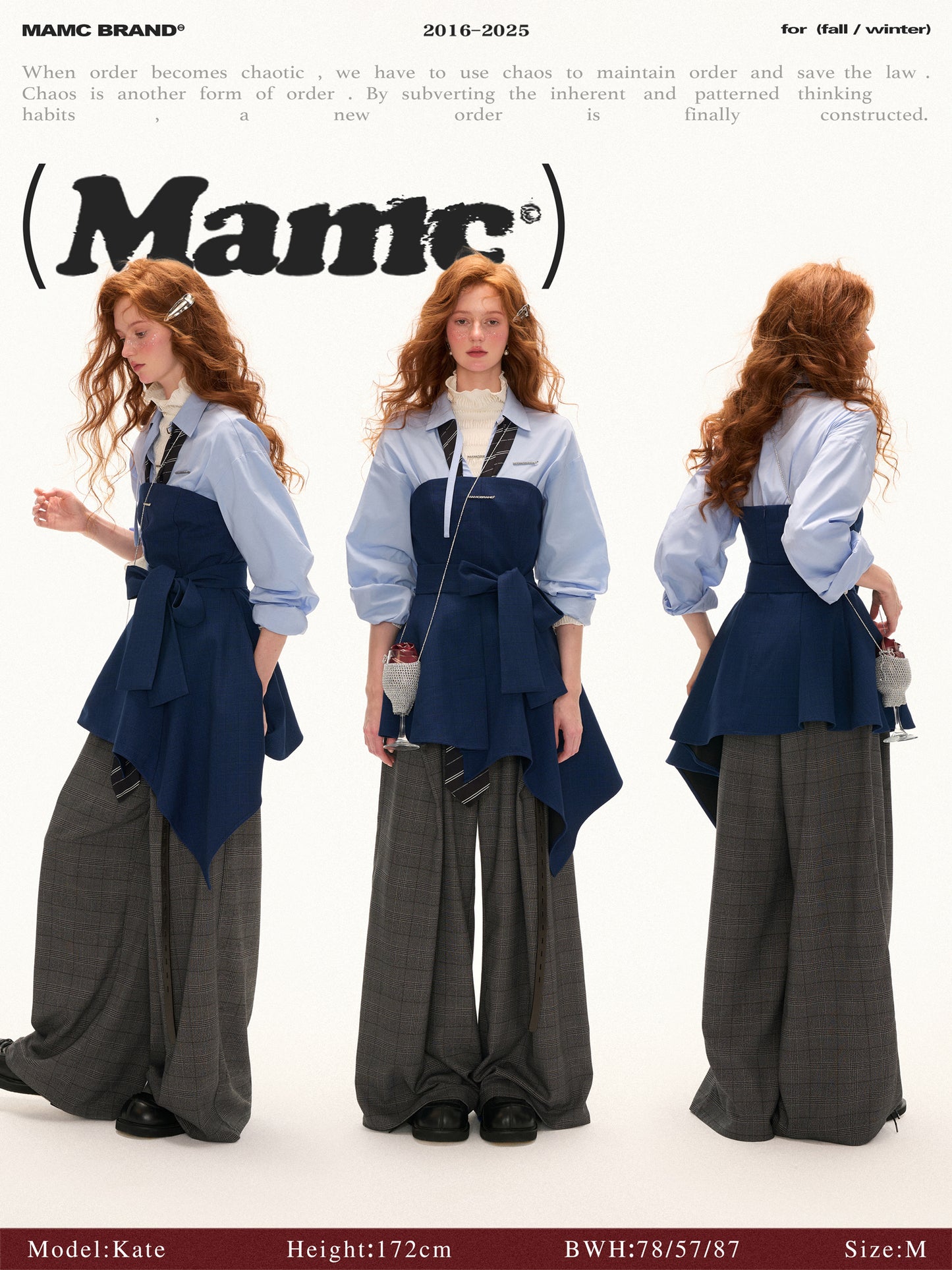 MAMC - Asymmetric Navy Strapless Bow Dress