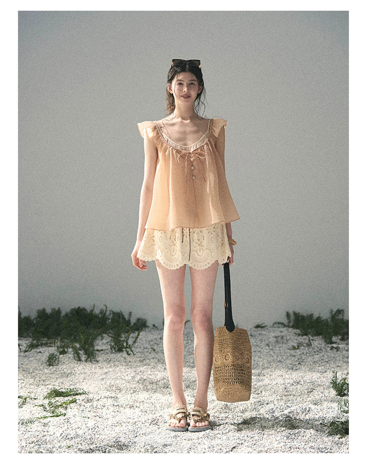 “Your Whisper” Lotus Mauve Babydoll Twinset Top