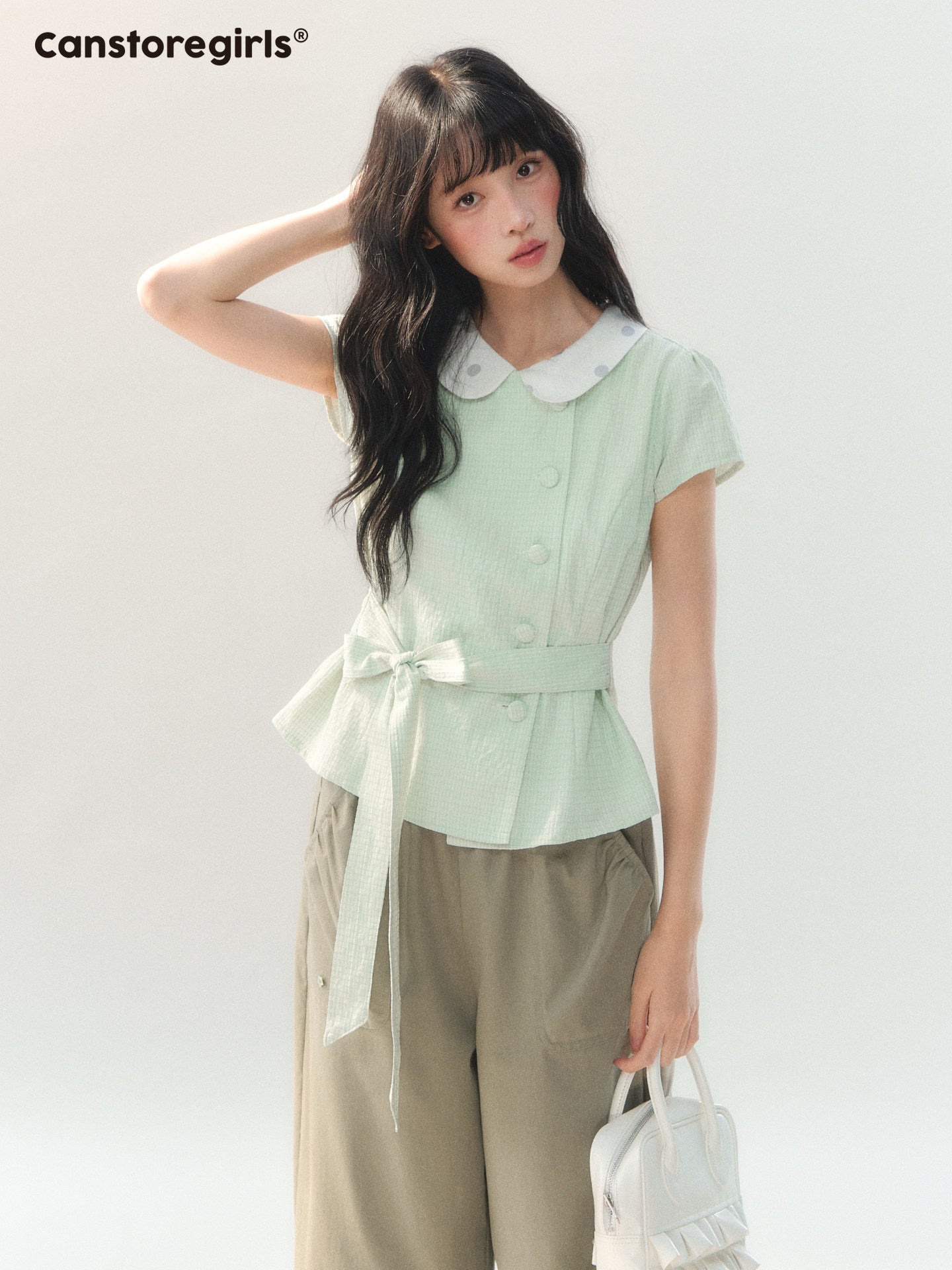 170726C "Midsummer Green Apple" Mint Doll Collar Skirt Set