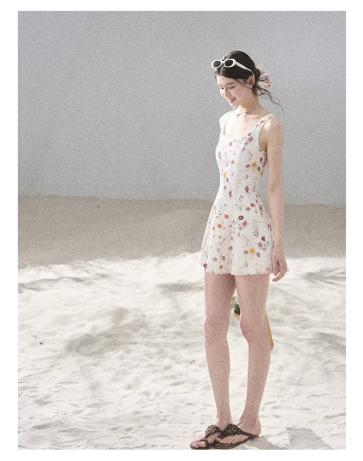 "Chamomile Summer" Dutch Cheese Floral Lace Pinafore Mini Dress 46345