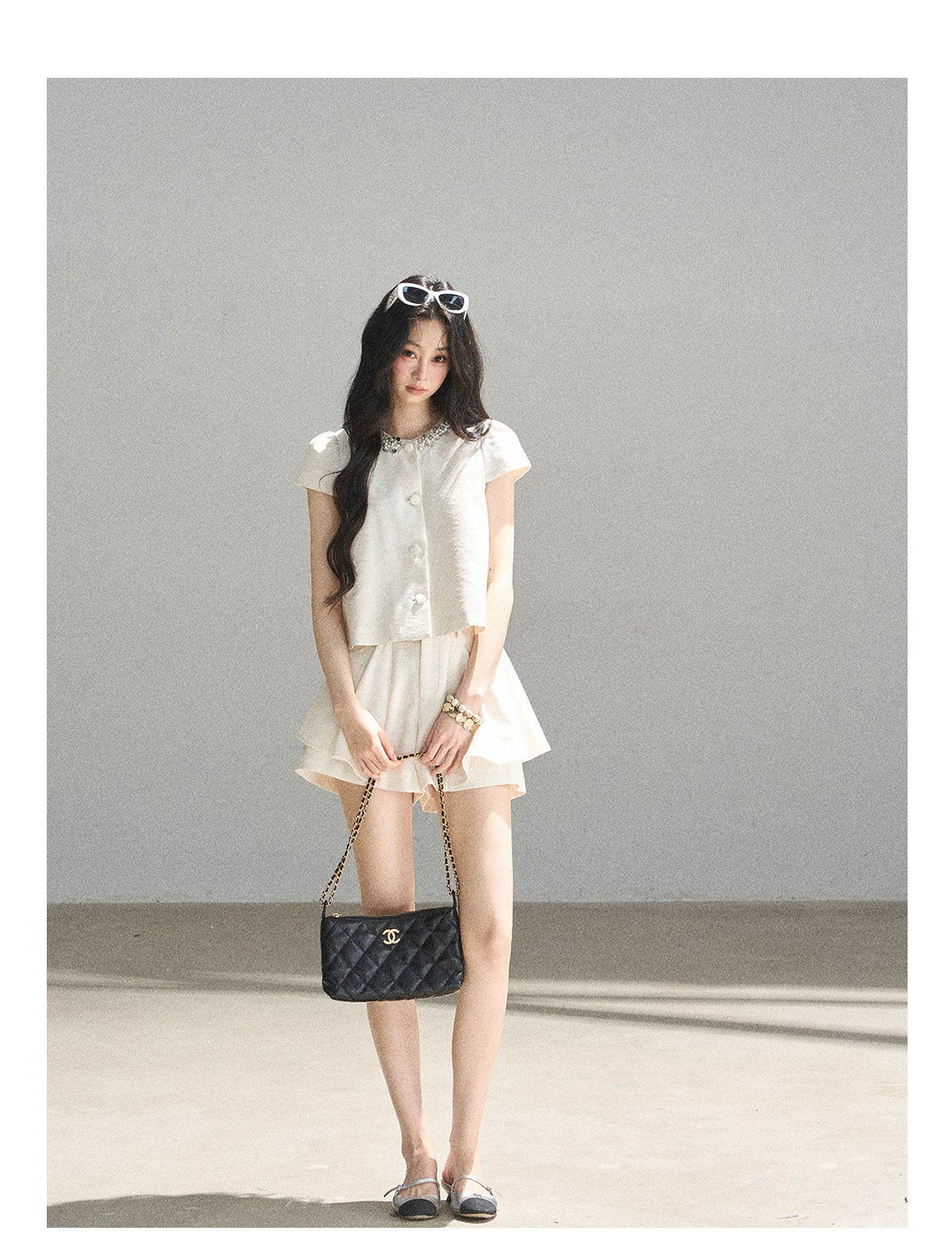"Summer in the Sunlight" Dutch Cream Tweed Two-Piece Set