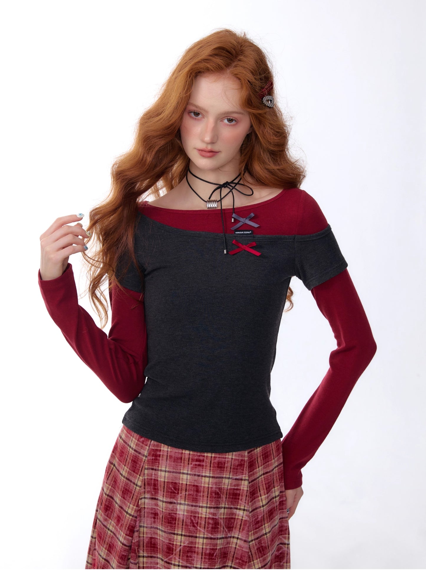 ZiziFei - Deconstructed Faux Two-Piece Knit Top