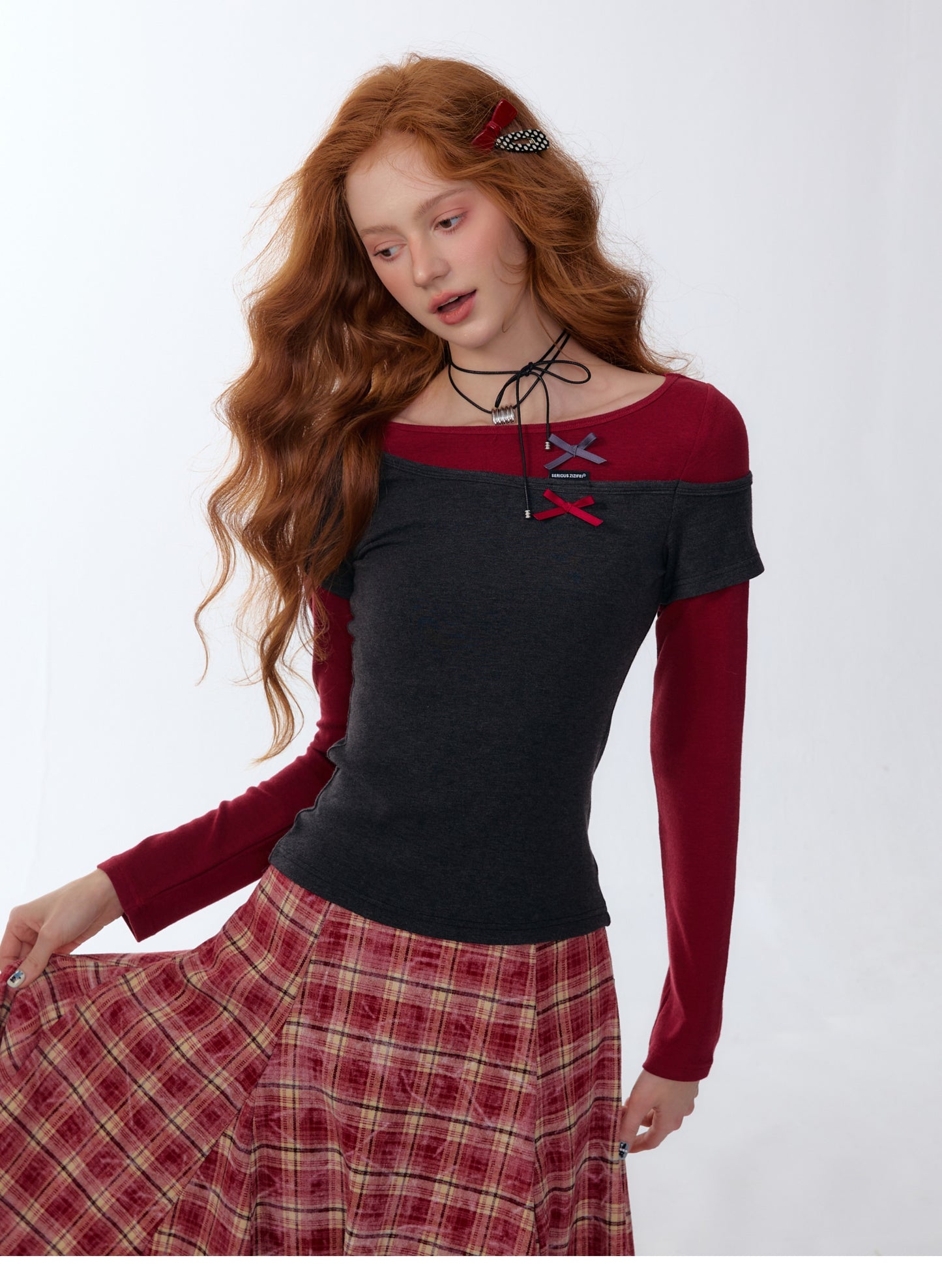 ZiziFei - Deconstructed Faux Two-Piece Knit Top