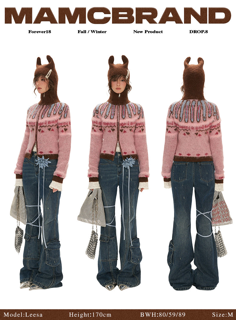MAMC - Vintage Washed Flare Cargo Jeans