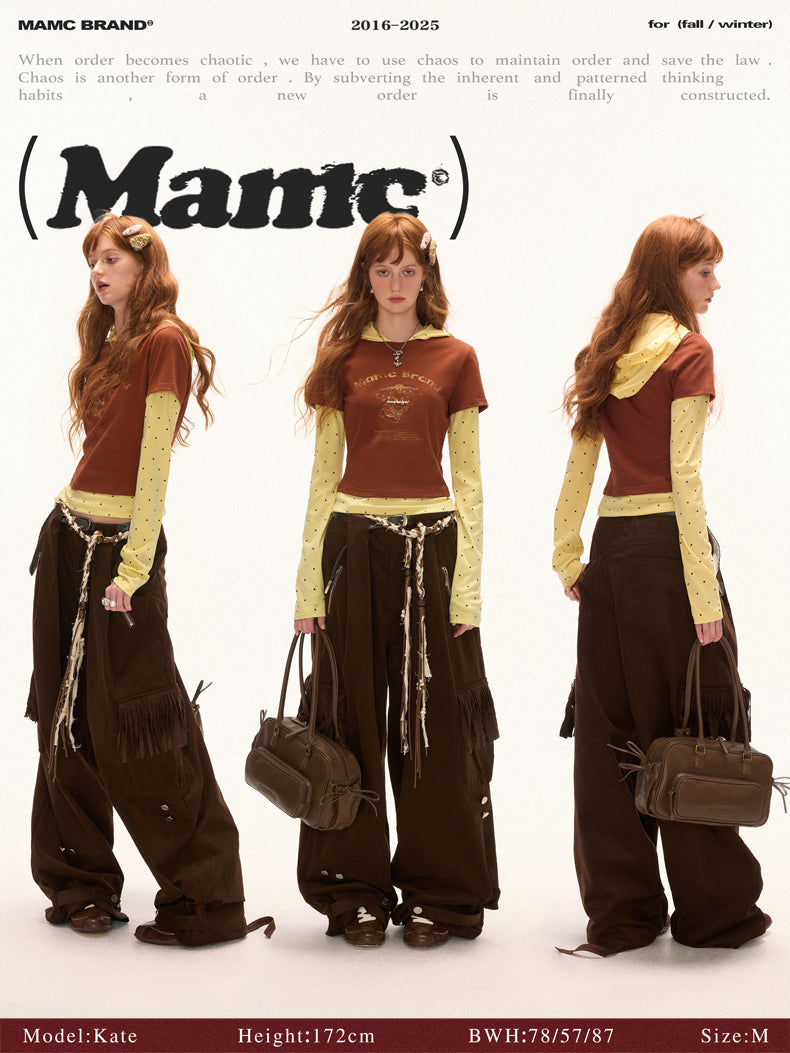 MAMC - Layered-Look Polka Dot Hoodie