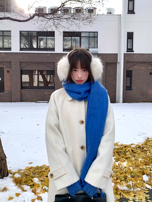 罐头士多所 Atmosphere Wool-Blend Fuzzy Coat