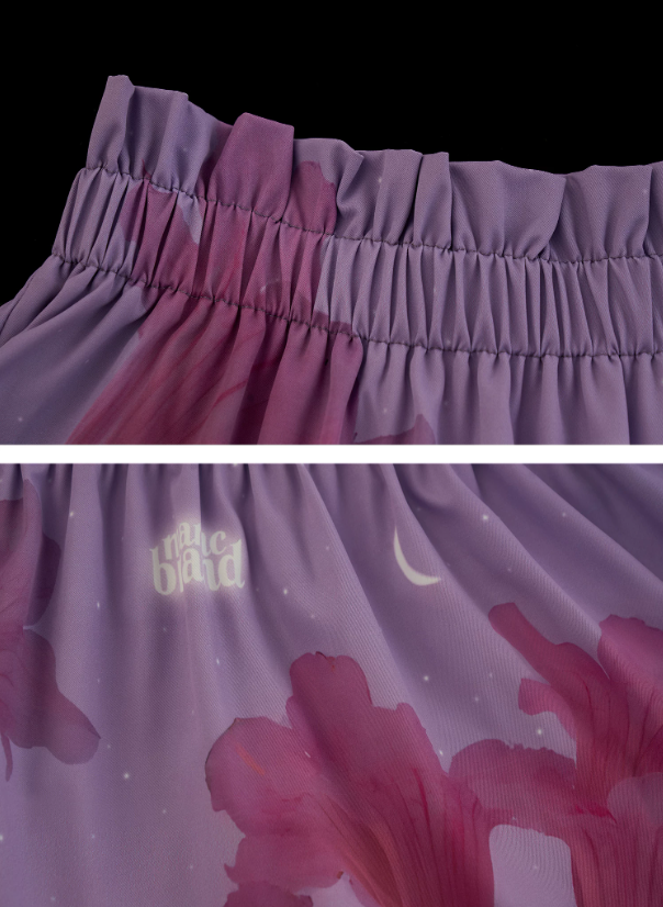 Moonlit Lavender Floral Mesh Tube Top WE929