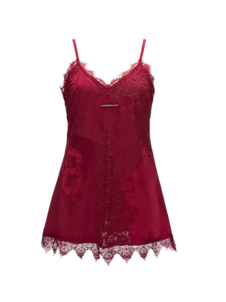 MAMC - Velvet & Lace Satin Slip Dress