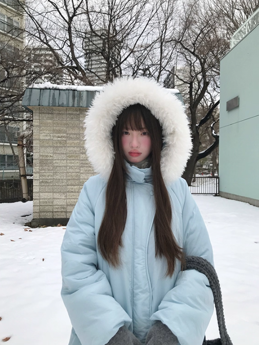 罐头士多所 Winter Balloon Silhouette Puffer Coat with Detachable Hood