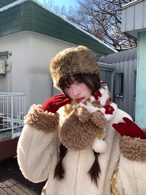 罐头士多所 Cute Puppy Patchwork Sherpa Jacket