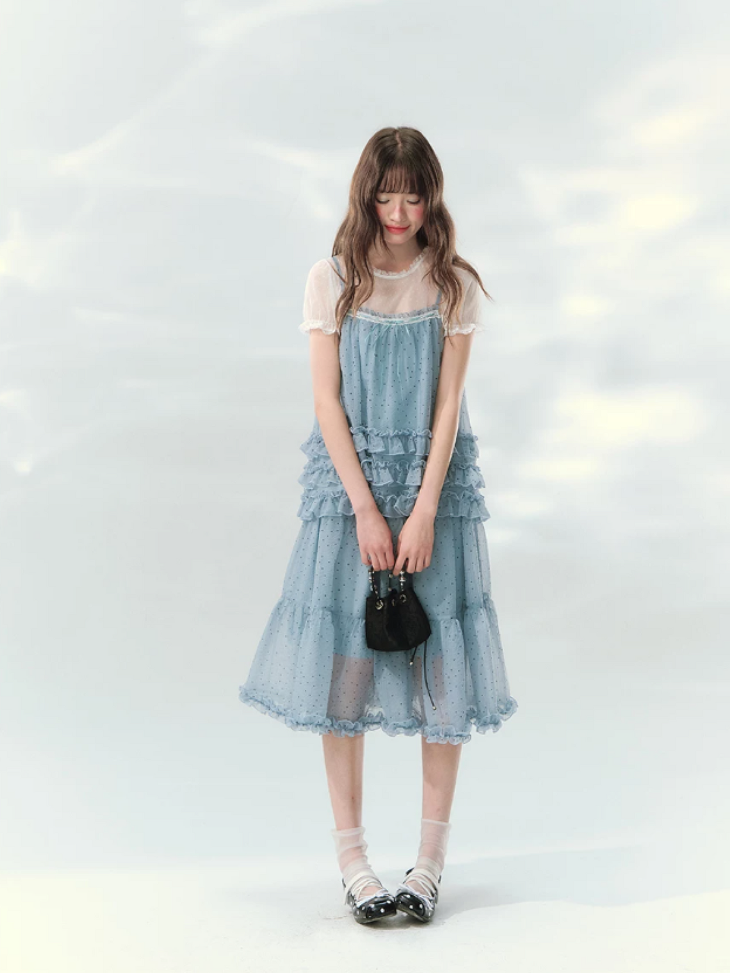 “Sea Salt Layers” Polka Dot Princess Skirt Set LL2026150