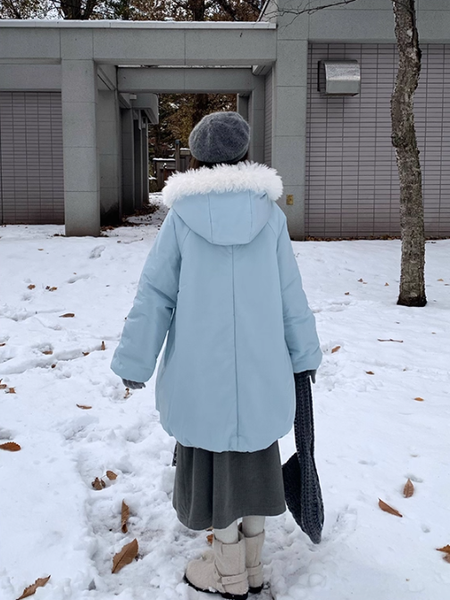 罐头士多所 Winter Balloon Silhouette Puffer Coat with Detachable Hood