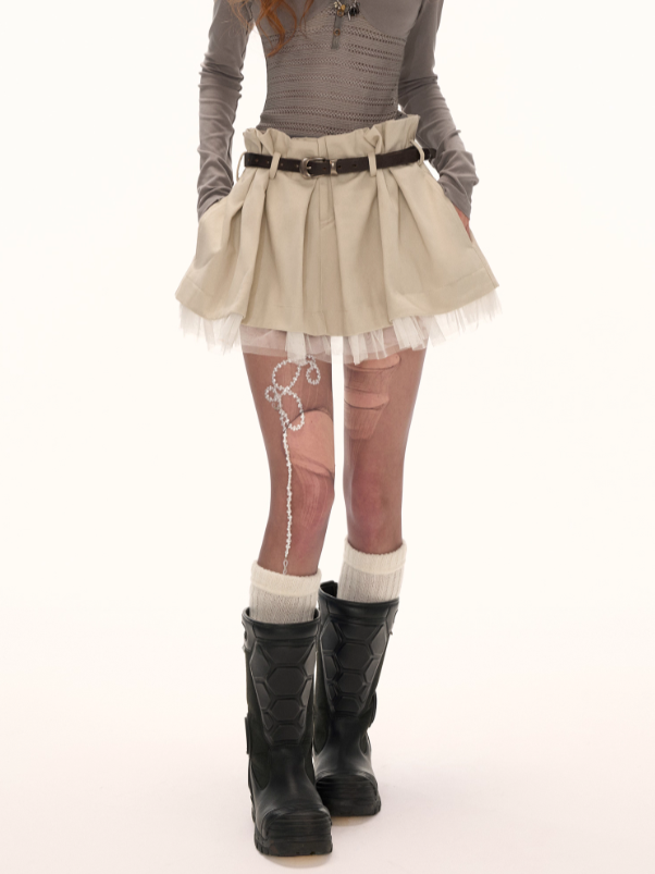 MAMC - “Layer Play” Belted Utility Skirt
