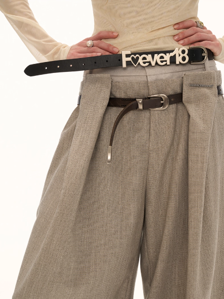 MAMC - Double Waistband Plaid Wide-Leg Trousers – High-End Loose Straight Pants