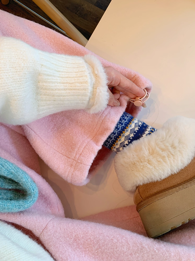 罐头士多所 Wool-Blend Elastic Waist Pink Trousers