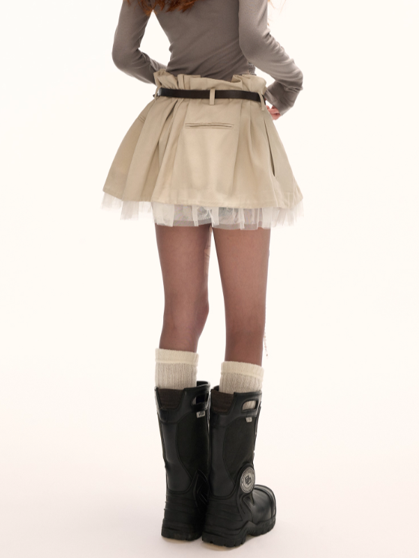 MAMC - “Layer Play” Belted Utility Skirt