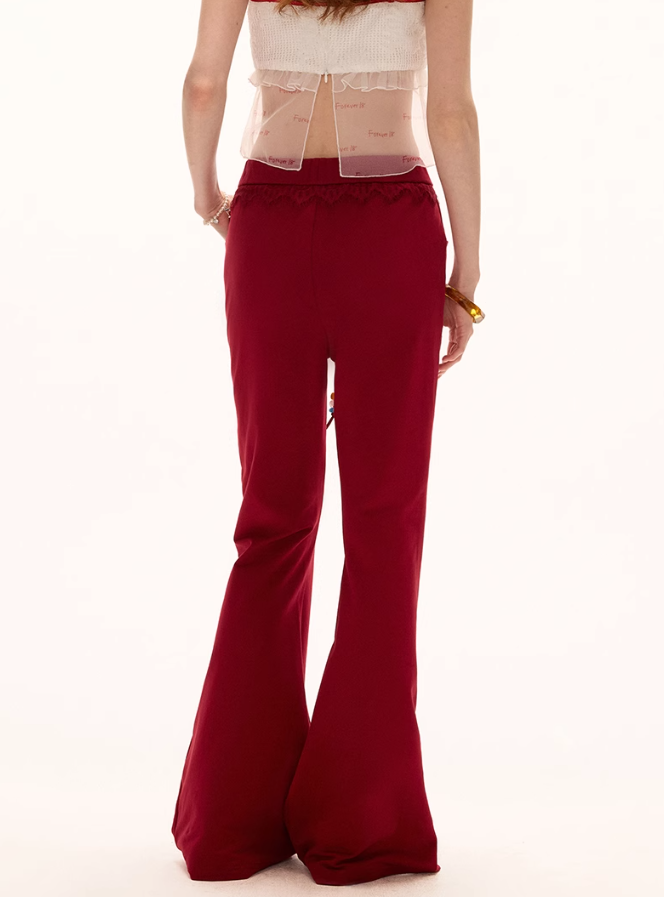 MAMC - Low-Waist Drawstring Flared Pants – American Retro Style